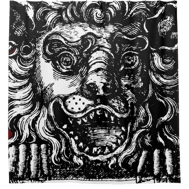 William Hogarth's Lion's Head Button's Tavern  Shower Curtain (Front)