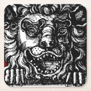 William Hogarth's Lion's Head Button's Tavern  Square Paper Coaster