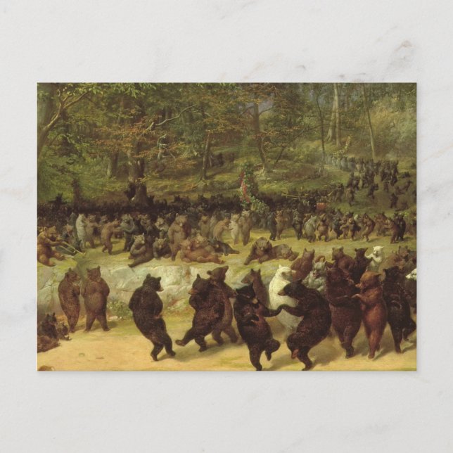William Holbrook Beard - The Bear Dance Holiday Postcard (Front)