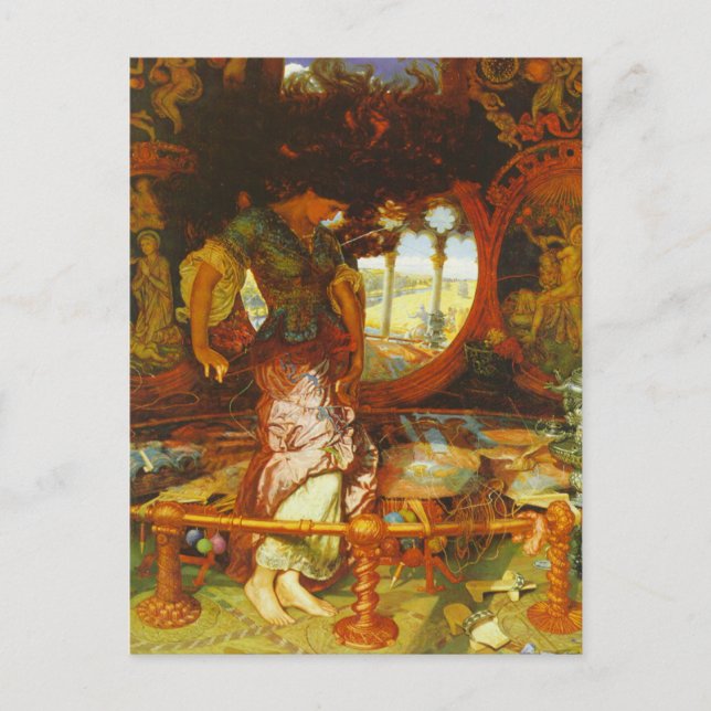 William Holman Hunt The Lady of Shalott Postcard (Front)
