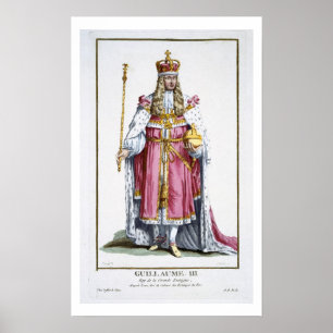 William III (1650-1702) of Orange, 1780 (coloured Poster