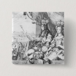 William III  and Mary II 15 Cm Square Badge