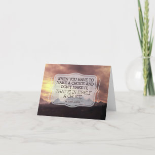 William James Inspirational Quote "Choice" Thank You Card