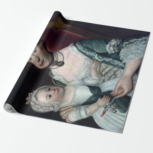 William Johnston Mrs. Jacob Hurd and Child Wrapping Paper (Unrolled)
