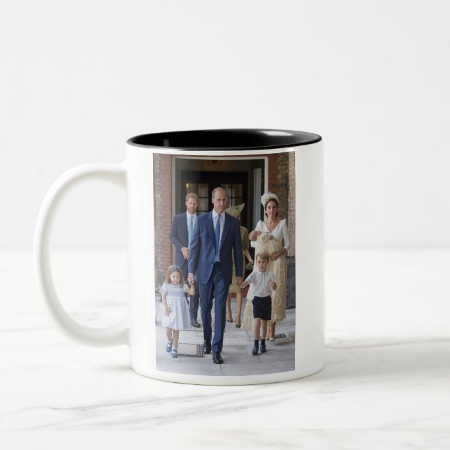 William, Kate and kids Two-Tone Coffee Mug (Left)