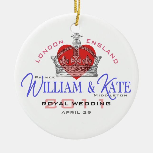 William & Kate Royal Wedding Ceramic Tree Decoration (Front)