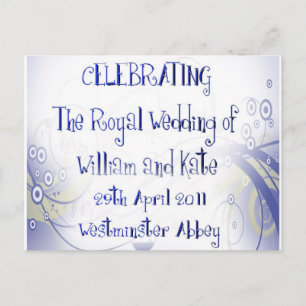 William & Kate Royal Wedding Collectibles Souvenir Postcard