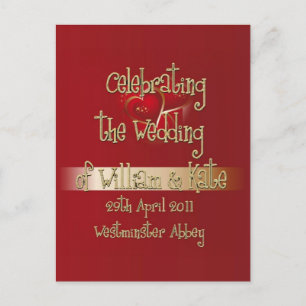 William & Kate Royal Wedding Collectibles Souvenir Postcard