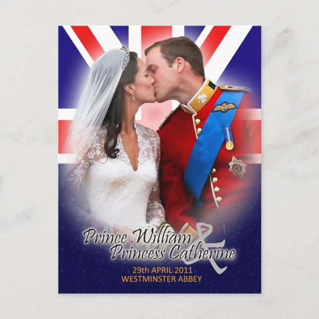 William & Kate Royal Wedding Kiss Postcard (Front)