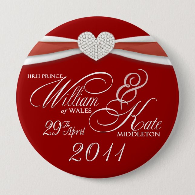 William & Kate - Royal Wedding Souvenir Pin (Front)