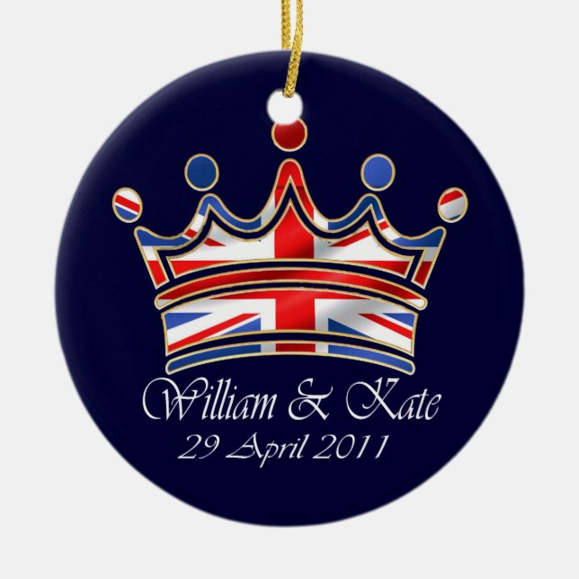 William & Kate Wedding Ceramic Tree Decoration (Front)