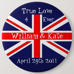 William & Kate-Wedding+Union Jack 6 Cm Round Badge