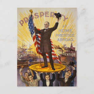 William McKinley Campaign Poster Gold Standard Postcard