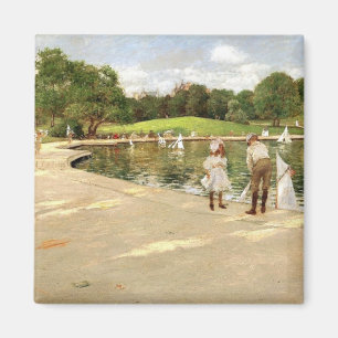 William Merritt Chase-The Lake for Miniature Yacht Magnet