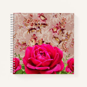 William Moris Botanical pattern with photo rose Notebook