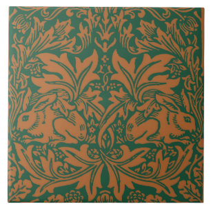 William Morris 1881 Birds, Rabbit Floral Pattern  Tile