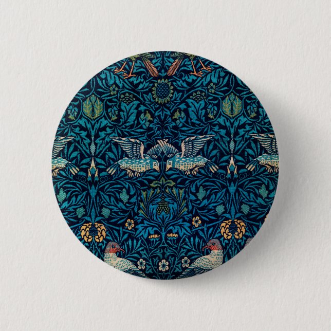 william morris 6 cm round badge (Front)