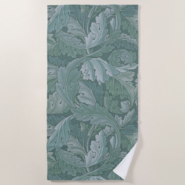 William Morris Acanthus Botanical Harmony Classic Beach Towel (Front)