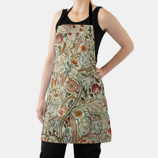 William Morris Acanthus Embroidery Floral Pattern  Apron (Insitu)