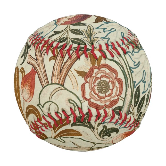 William Morris Acanthus Embroidery Floral Pattern  Baseball (Front)