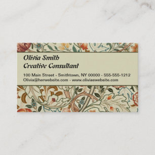 William Morris Acanthus Embroidery Floral Pattern Business Card