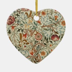 William Morris Acanthus Embroidery Floral Pattern Ceramic Tree Decoration