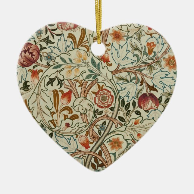 William Morris Acanthus Embroidery Floral Pattern  Ceramic Tree Decoration (Front)