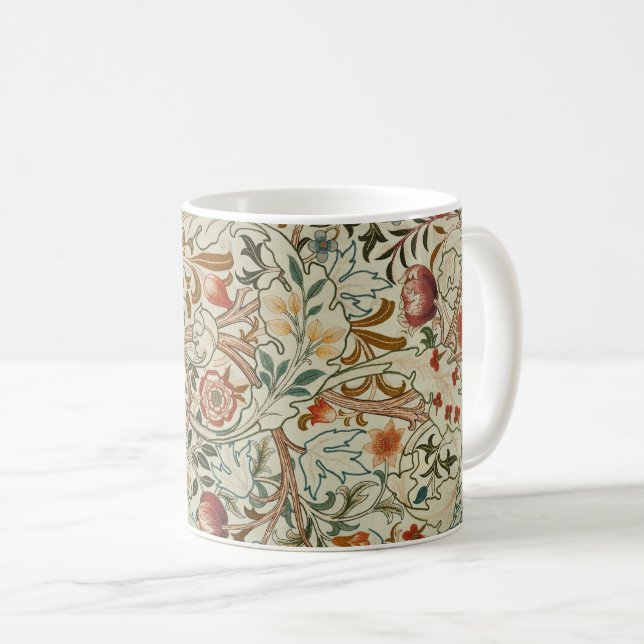 William Morris Acanthus Embroidery Floral Pattern  Coffee Mug (Front Right)