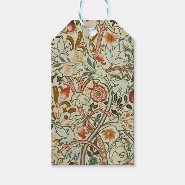 William Morris Acanthus Embroidery Floral Pattern  Gift Tags (Front)