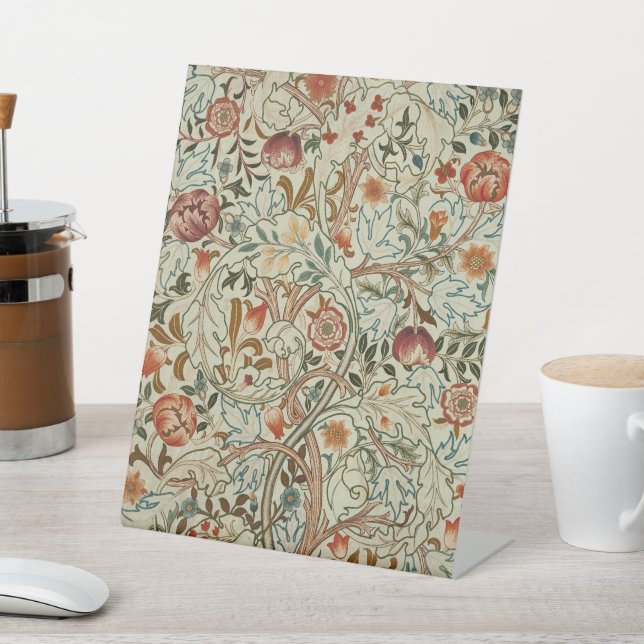 William Morris Acanthus Embroidery Floral Pattern  Pedestal Sign (In SItu)