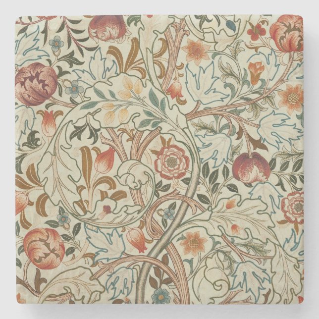 William Morris Acanthus Embroidery Floral Pattern  Stone Coaster (Front)