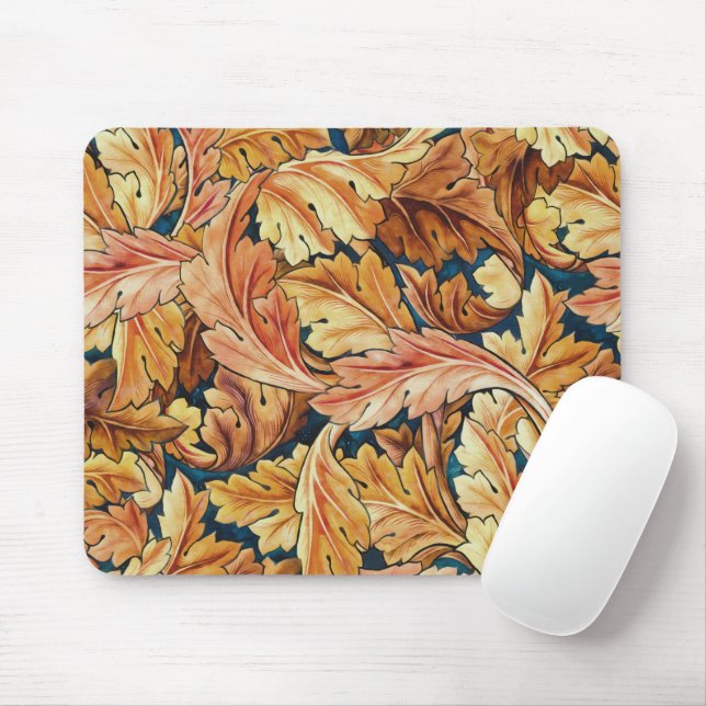 William Morris Acanthus Leaf Autumn Pattern Mouse Mat (With Mouse)