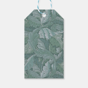 William Morris Acanthus Leaf Teal Blue Pattern Gift Tags