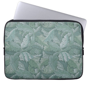 William Morris Acanthus Leaf Teal Blue Pattern Laptop Sleeve