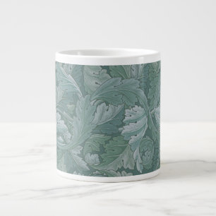 William Morris Acanthus Leaf Teal Blue Pattern Large Coffee Mug