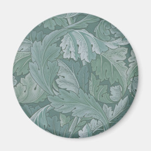 William Morris Acanthus Leaf Teal Blue Pattern Magnet