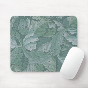 William Morris Acanthus Leaf Teal Blue Pattern Mouse Mat