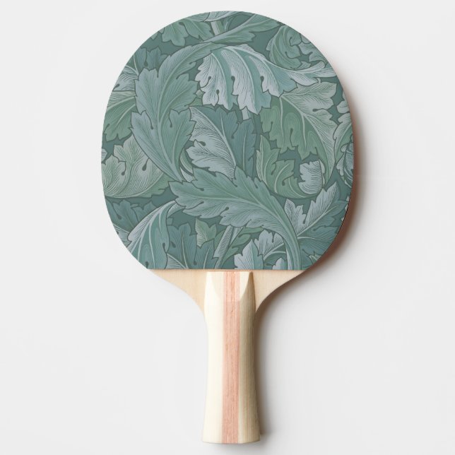 William Morris Acanthus Leaf Teal Blue Pattern Ping Pong Paddle (Front)