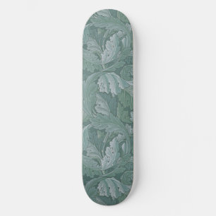 William Morris Acanthus Leaf Teal Blue Pattern Skateboard