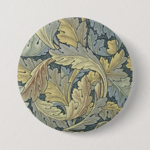 William Morris Acanthus Leaves Floral Art Nouveau 7.5 Cm Round Badge