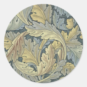 William Morris Acanthus Leaves Floral Art Nouveau Classic Round Sticker