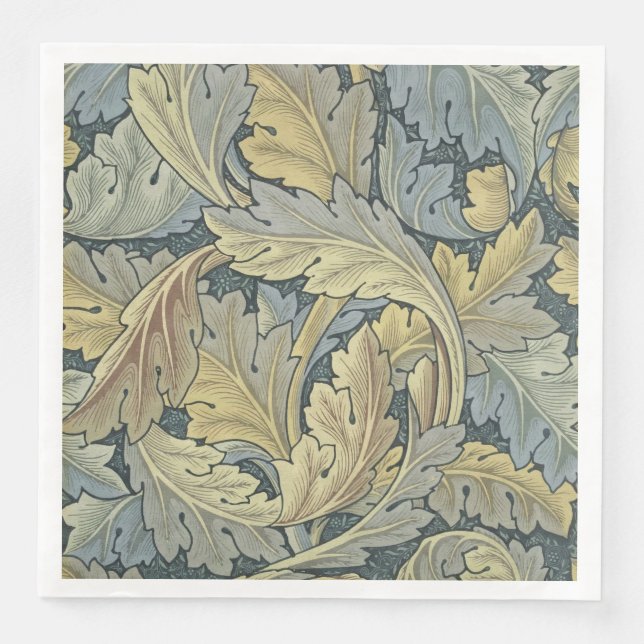William Morris Acanthus Leaves Floral Art Nouveau Napkin (Front)