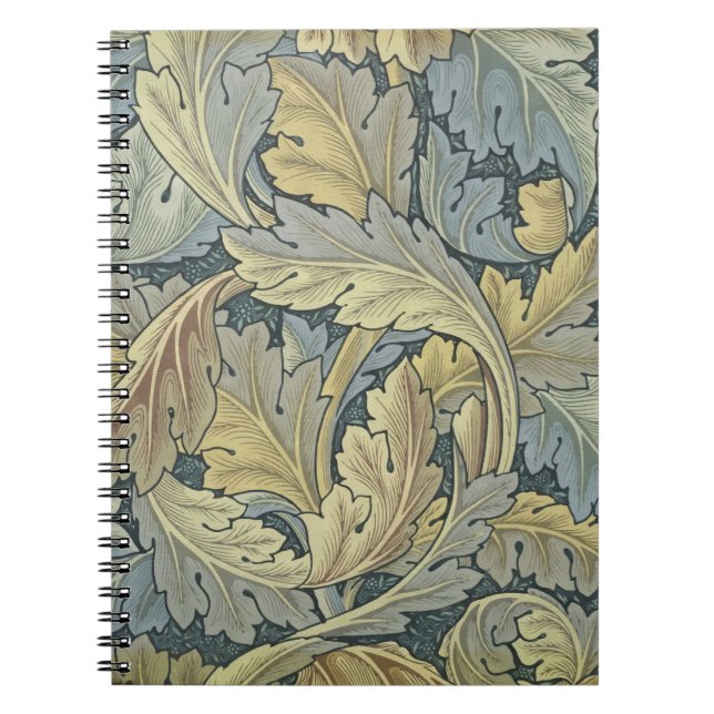 William Morris Acanthus Leaves Floral Art Nouveau Notebook (Front)