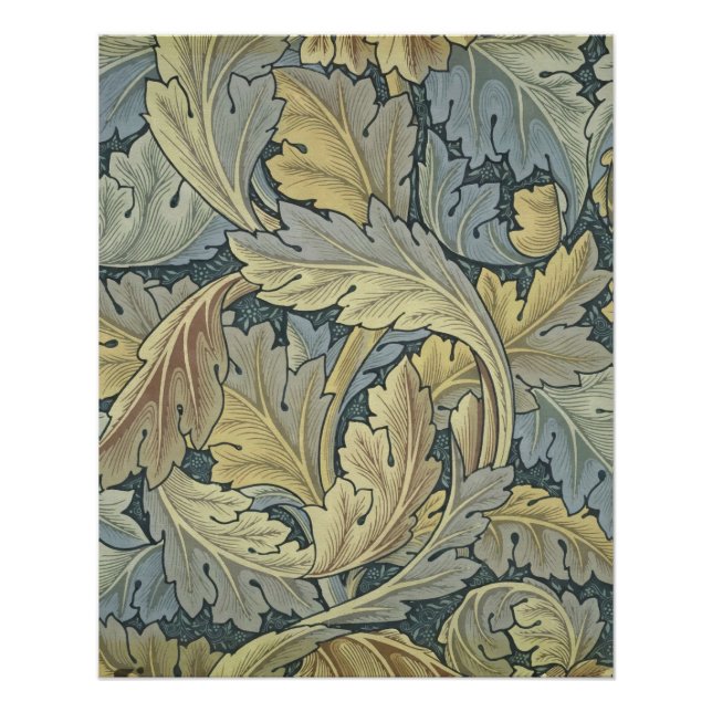 William Morris Acanthus Leaves Floral Art Nouveau Poster (Front)
