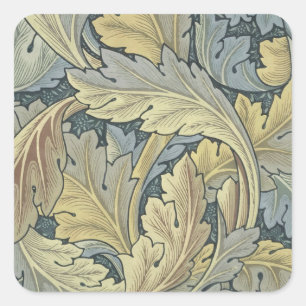 William Morris Acanthus Leaves Floral Art Nouveau Square Sticker