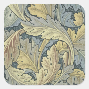 William Morris Acanthus Leaves Floral Art Nouveau Square Sticker