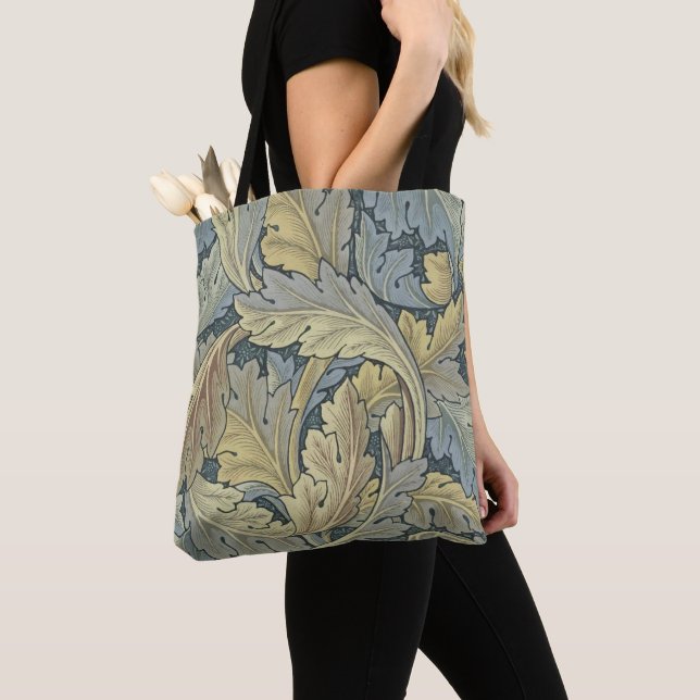 William Morris Acanthus Leaves Floral Art Nouveau Tote Bag (Close Up)