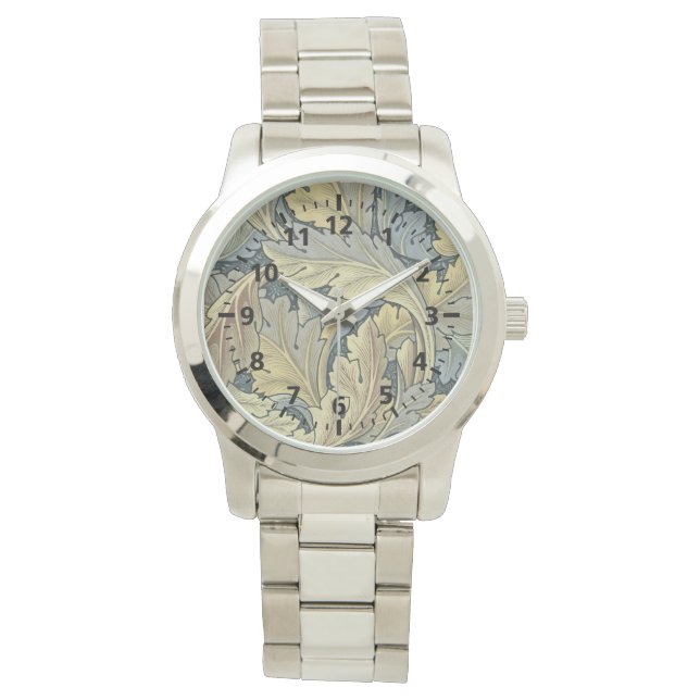 William Morris Acanthus Leaves Floral Art Nouveau Watch (Front)