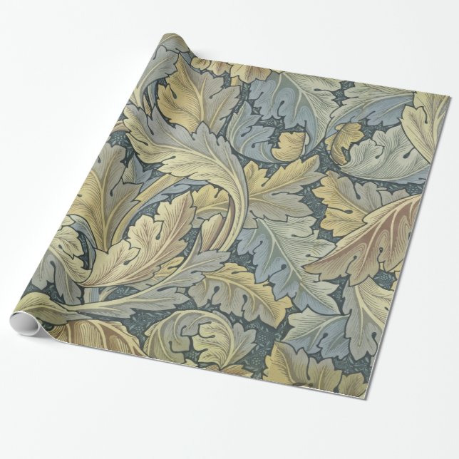 William Morris Acanthus Leaves Floral Art Nouveau Wrapping Paper (Unrolled)