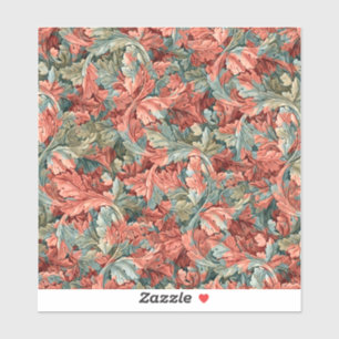 William Morris Acanthus Rust Red Sage Green